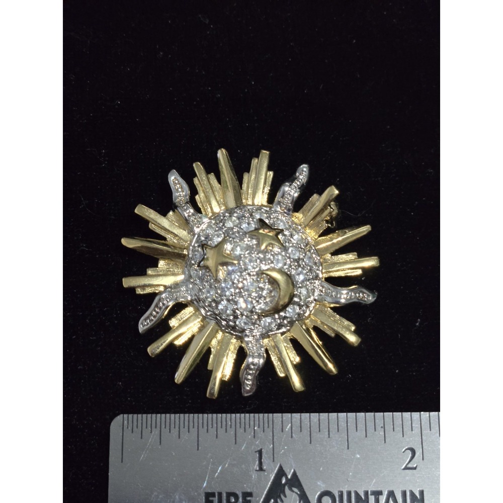Sun, Moon And Star Brooch.  New, Vintage, Charmelle